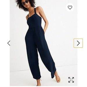 Madewell Smocked Crop Jumpsuit